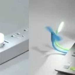 icall Triple Combo of Portable USB Light, USB Fan & Mini USB Bulb Emergency Combo (use with laptop, phone, desktop) USB Fan, Led Light image 4