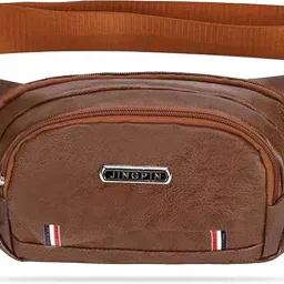 KRAPTICK PU Leather Waist Bag | Fanny Pack & Crossbody Bag for Travel, Running, Hiking & Gym | Waterproof & Lightweight Belt Bag | Adjustable Money Belt & Waist Pouch-image-83