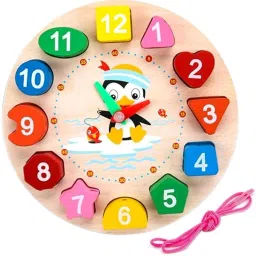 Wooden Learning Clock with Bead Lace.-image-73