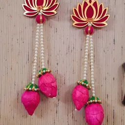 Nutts Handcrafted Decorative MDF Lotus Shubh_Labh Kamal Kali Jhumki Hanging Toran-picture-19