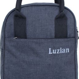 LUZIAN BLACK Insulated Lunch Bag for Office Men, Women and Kids, Canvas Tiffin Bags for School, Picnic, Work, Carry Bag for Lunch Box. (Black) Grocery Bag-picture-8
