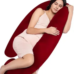 Ultra soft j shaped pillow Polyester Fibre Solid Pregnancy Pillow Pack of 1-image-53