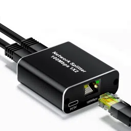Sancy Ethernet Splitter 1 to 2, 1000Mbps Extend Network Gaming Adapter Lan Adapter-45