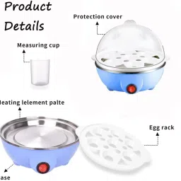 lila enterprise 7 Egg Poacher for Steaming, Cooking, Boiling and Frying, Multicolour 7 Egg Poacher for Steaming, Cooking, Boiling and Frying, Multicolour Egg Cooker image 2