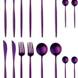 Luxury Pink Mirror Finish Stainless Steel Flatware Set of 4 (16Pcs) Stainless Steel Table Spoon Set-picture-4