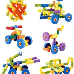 45 Piece Pipe-Shaped Puzzle Building Blocks for Preschool Kids | Creative Educat-1