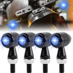 Indicator for Bike Jet Front Rear Turn Signal LED Indicators CNC Metal Blue Indicator Light Motorbike LED (12 V, 5 W)-27