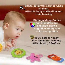 wishkey BPA Free Rattles and Teether Toys for Baby, Non-Toxic Rattle Set for Infants Rattle image 5