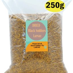 Whole Dried Black Soldier Fly Larvae for Arowana, Flowerhorn, Oscar High Protein Mealworm, Meat 0.25 kg Dry Adult, New Born, Senior, Young Fish Food-8