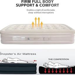 ZORVY Portable Air Mattress with Built-in Pump | Double Layer Inflatable Bed for Home, Camping & Guest Use | Ultra-Comfortable Waterproof Airbed with Carry Bag,(Pcs-1). image 3