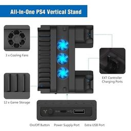 Compatible with PlayStation 4 Compatible with PS4 Compatible with PS4SLIM Compatible with PS4 PRO Multifunctional Console Vertical Stand image 2