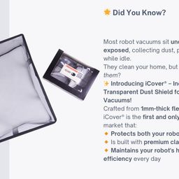 icover Robotic Vacuum Cleaner Cover from Dust – First-of-its-Kind PVC Innovation – Universal Fit - Most Round Robots with Charging Dock & Without Emptying Station image 5