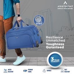aristocrat Polyester Solid Pattern Dart Duffle Trolley (H) 65 Blue (Blue, Medium) image 2