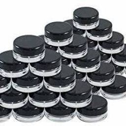 M.C. PIPWALA 5 ml Plastic Utility Container -(Pack of 12, Black) Plastic Pot Jars Round Clear Leak Plastic Cosmetic Container Jars with Black Lids for Cosmetic, Lotion, Cream, Eye shadow image 2