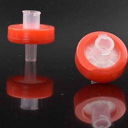 100 Count Syringe Filter, PTFE Hydrofilic Membrane 13mm Diameter 0.22um Pore Size, Syringe Lab Filters, Non Sterile Filtration (Red) image 2