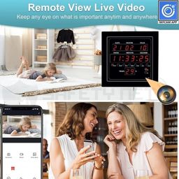 safety net, spy camera SAFETYNET WiFi Digital Wall Clock HD Hidden Cam | WiFi Remote View Secret Camera | Home Security Cam | 32GB inbuilt Memory | Small Hidden Camera & Discreet Surveillance Camera (iWFCAM APP). image 5