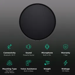 defunc Home with Built-in Alexa Smart Wi-Fi Speaker (Control Up to 32 Speakers, Black) image 2