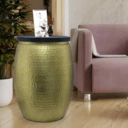 metalsmith Veya Iron Storage Side Table In Gold Sparkling Finish-picture-32