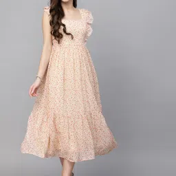 Women Fit and Flare Multicolor Ankle Length Dress-image-96