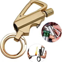 Pocket Size Lighter Cum Key Ring Heavy Metal Flint Metal Fire Starter Match And Bottle Opener Car Key Ring Pocket Lighter-27