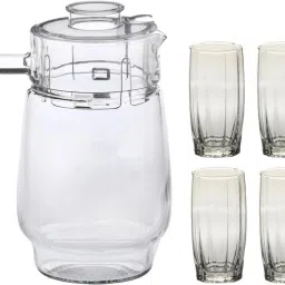 1st Time Versatile Transparent Jug & 4 Glass Set for Beverage Service, AA-30 Jug Glass Set-image-39