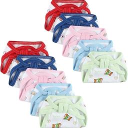 new born Baby's Cotton Cloth Diaper / nappy (Multicolour ,0-6 Months) Pack of 10-23