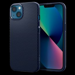spigen Liquid Air TPU Back Cover for Apple iPhone 13 (Supports Wireless Charging, Navy Blue)-image-11