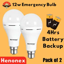 henonex Emergency Light Bulb Set of 2 | Backup for Power Cut 2 hrs Bulb Emergency Light-picture-33