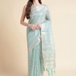 Mitera Checked Zari Organza Saree-image-66