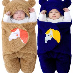 Embroidered Crib Hooded Baby Blanket forAC Room-image-5