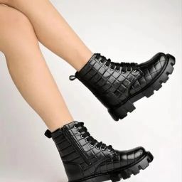 Women's & Girls Boots | Fashion Casual Boot High Ankle, Textured, Lace-up Boots For Women-picture-23