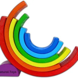 natural.toys 7 PC Wooden Rainbow Stacker Stacking Toy & Nesting Toy Wooden Blocks Stacker image 4