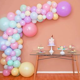 Solid TriAG+75PstlPur/Green/Blu/Yel/Pink+5BldrBall Balloon-image-73
