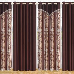 214 cm (7 ft) Polyester Room Darkening Door Curtain (Pack Of 4)-15