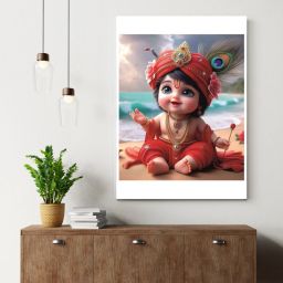 baby krishna Digital Reprint 19 inch x 13 inch Painting-image-93