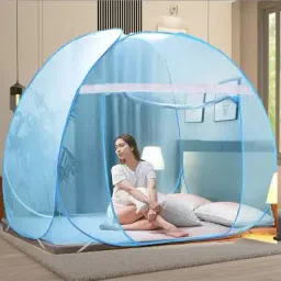 Polyester Kids Washable BLUE mosquito net purple machardani 7 by 7 double bed gol machhardani machardan Mosquito Net-26