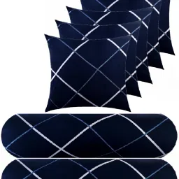 5 Cushion 2 bolster Microfibre Geometric Bolster Pack of 7-image-99