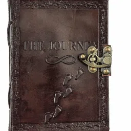 Leather The Journey Embossed Journal With C-Lock A5 Journal Unruled 200 Pages-image-9