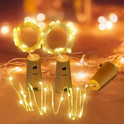 20 LEDs 1.98 m Yellow Steady Bottle Rice Lights-5