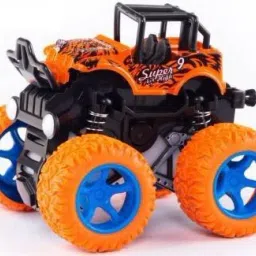 Unbreakable Mini Pack of 1 Monster 4 Wheel Friction Powered Push and Go Drive Vehicles with Big Rubber Tires Trucks/Cars For Kids-26