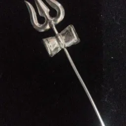Pure Silver Damaru Trishul for shiv pooja (5 Gm) Decorative Showpiece-5.08 cm-16