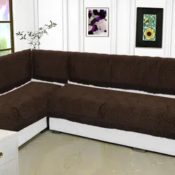 fashion throw Velvet Geometric 3+3 Seater L-Shape Sofa Cover-picture-38