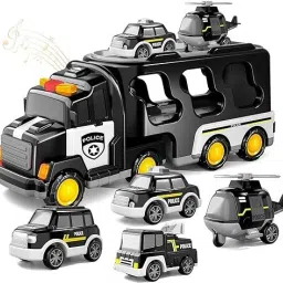 5-in-1 Friction-Powered Police Truck Toy Set with Music-21
