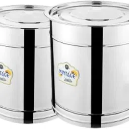 (6 No/8 No) Stainless Steel Mini Pawali Set of 2 PWL-68 8.5 L Drum-31