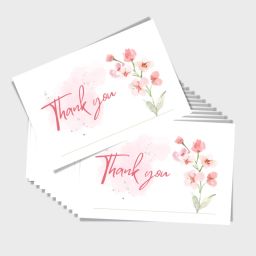 Thank you Card, Pink Flowers and Abstract Greeting Card-13