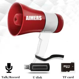 Wireless Megaphone Loudspeaker for Announcement with Bluetooth, Rechargeable Battery, Recorder,USB & Memory card input. Talk, Record, Play, Siren, Music Indoor, Outdoor PA System-2