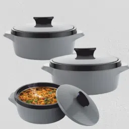CASSEROLE SET COMES WITH 3 DIFFERENT CAPACITY FOR EVERYDAY USE AT HOME Pack of 3 Thermoware Casserole Set-image-47