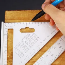 seaspirit Aluminum Alloy Double Side 90 Degree Right Angle Triangle Scale Ruler with Metric Inch Measurement Hand Tool | Set Square Tri-Square (Pack of 1) Tri-Square image 4