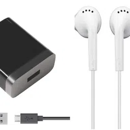 fyn store Wall Charger Accessory Combo for Original 2 Amp Fast Charger For (M)(I) Note Five, Note Five Pro, Note Six , Note Six Pro, 3S , 3S (Prime) ,Note Four, Five A, SixA With 1 Meter Micro USB Charging Data Cable And Earphone Support All Xiao[mi] Android Phone Mobile Charger image 2