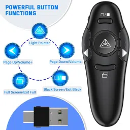 house of common presenter remote with pointer 1 usb with type c clicker Presenter image 3